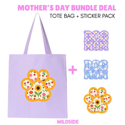 Flower Garden Paw Tote Bag- Mother's Day Bundle Deal