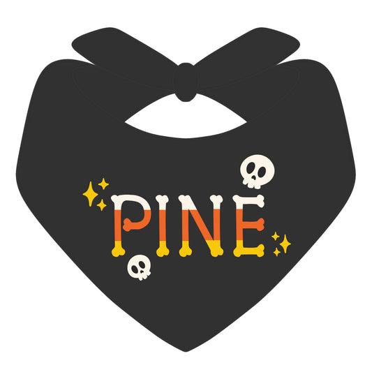 Candy Corn Bones Dog Bandana with Custom Name (Boy Style)
