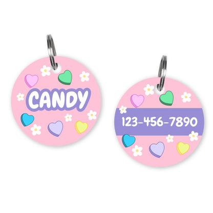 Anti Valentine Candy Hearts Custom Dog ID Tag