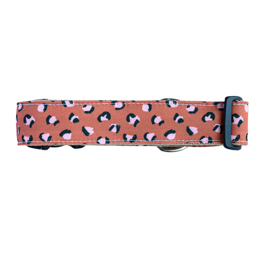 Rust & Pink Cheetah - Eco Canvas Collar