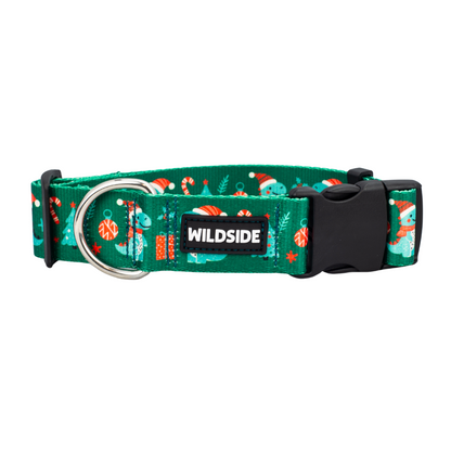 holiday dog collar, strong dog collar, green dog collar, dino dog collar, puppy dog collar
