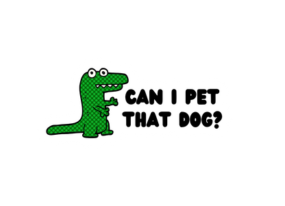 Awkward Croc Can I Pet That Dog Sticker