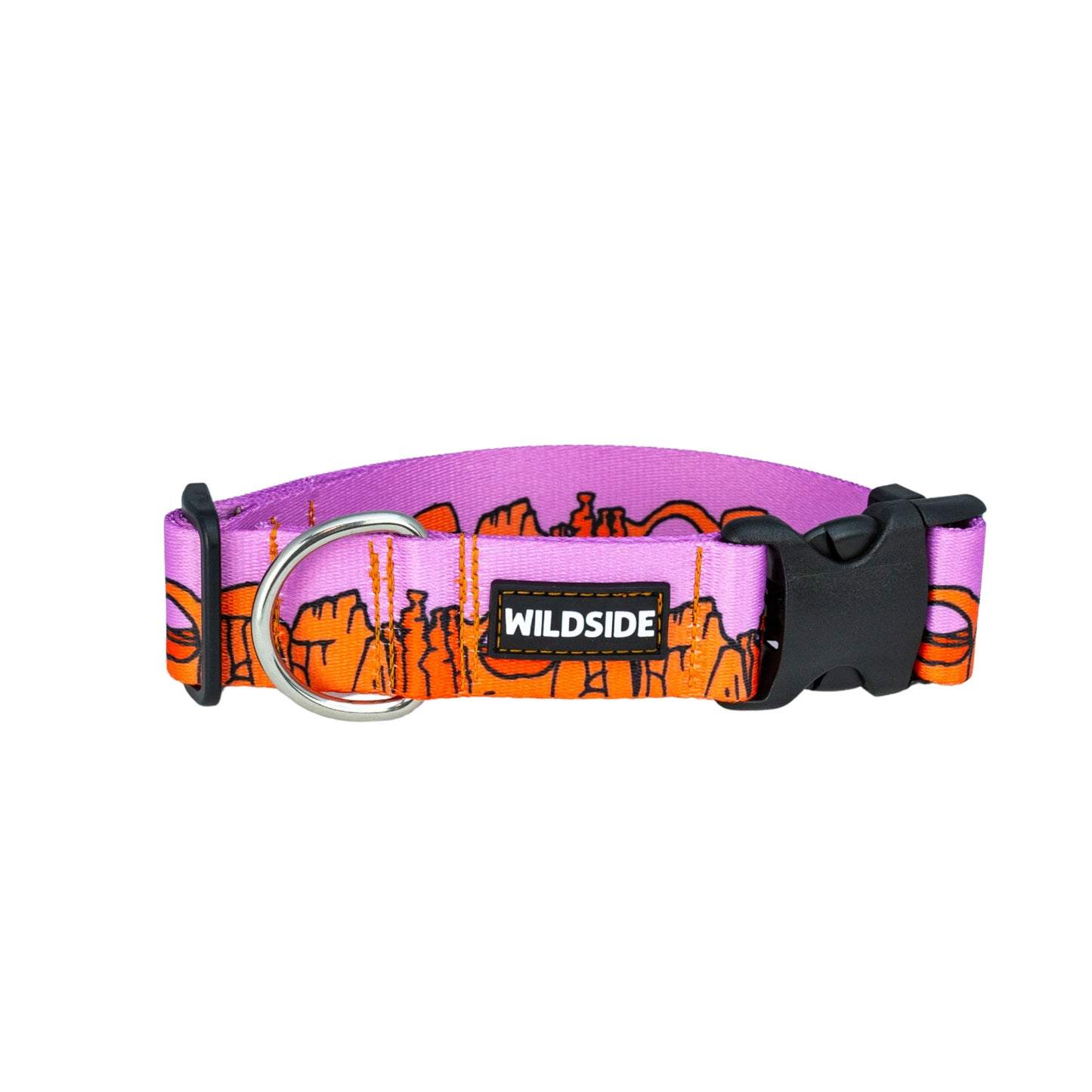 We Love Utah National Parks Rust Proof Dog Collar  (lilac)- Best Adventure Dog Gear for Hiking