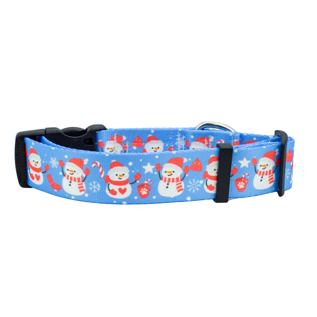 Cutesy Snowman Rust Proof Dog Collar