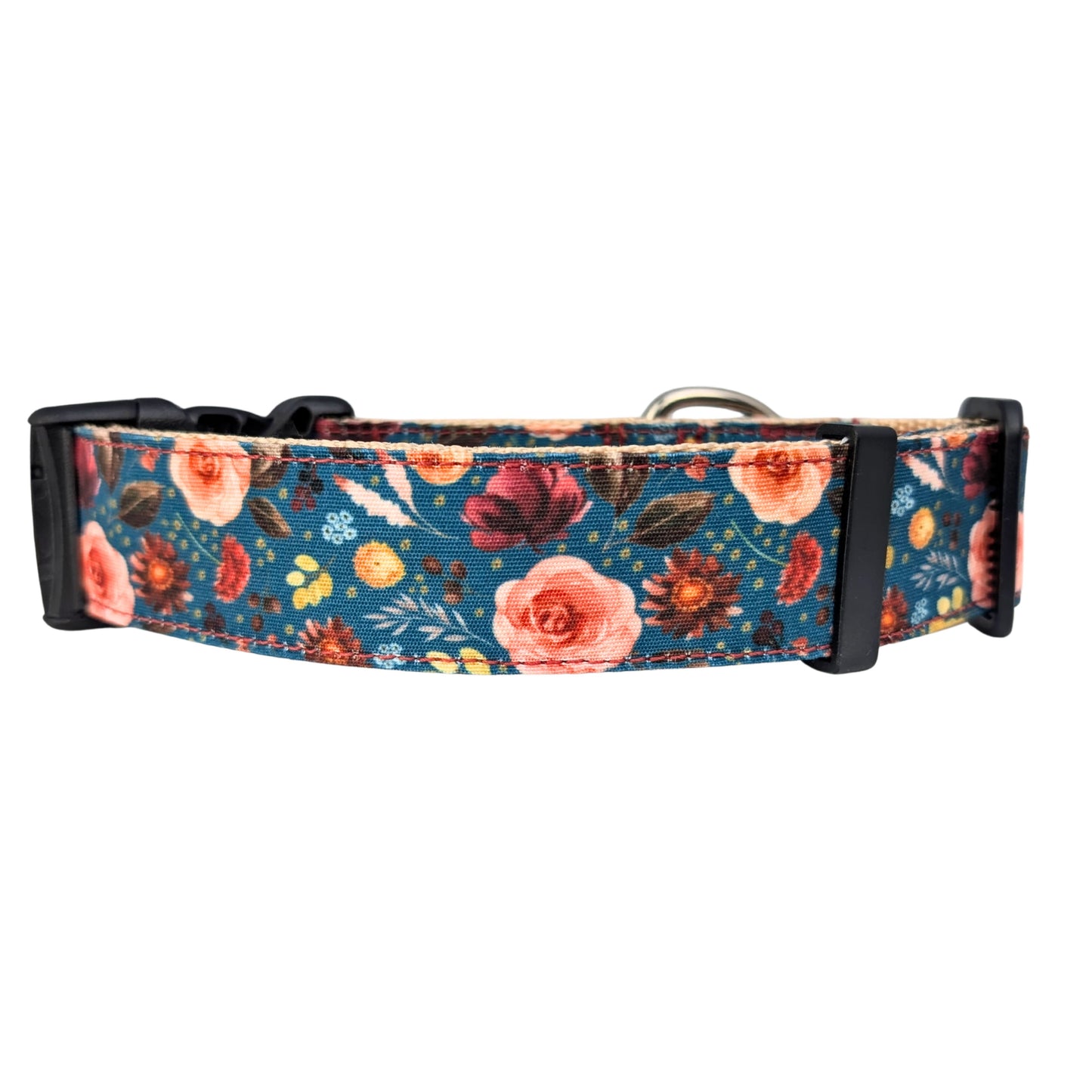 Floral patterned dog collar on a white background