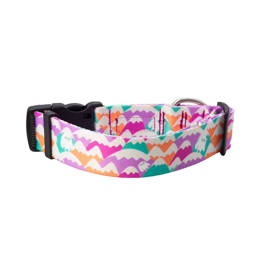 Yeti in the Alps (Purple Version) Rust Proof Dog Collar