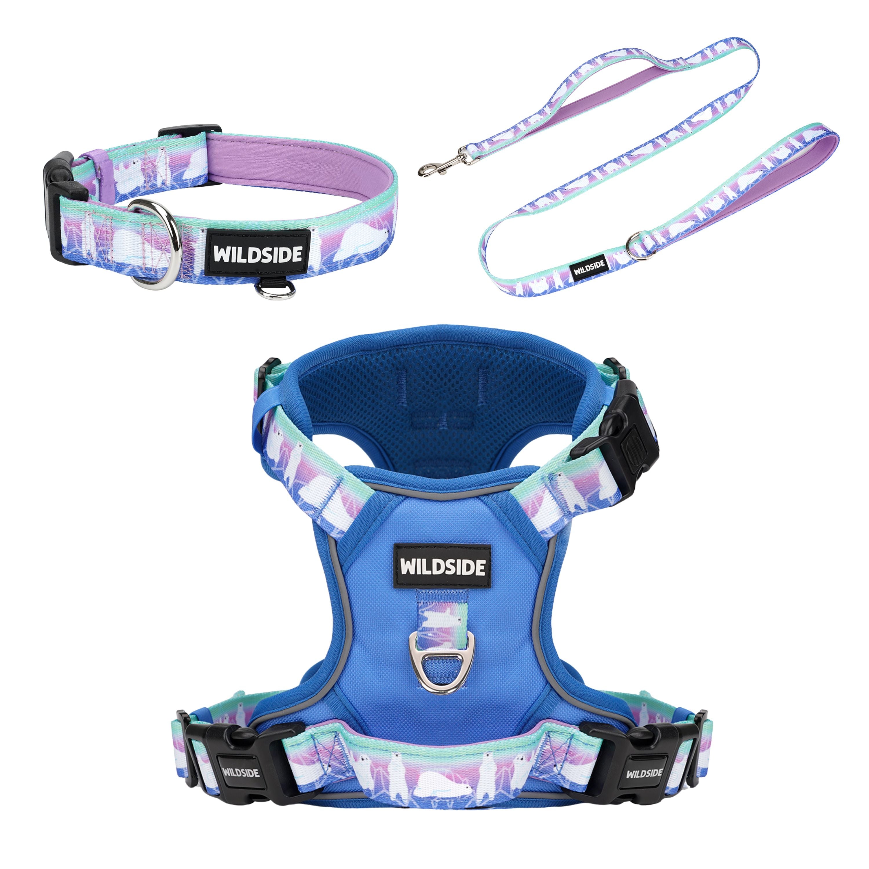 Dog Harness Collar & Leash Set – Aurora Polar Bear
