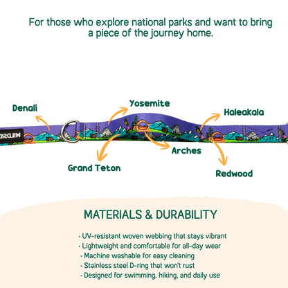 National Barkie Hands-Free Cross Body Dog Leash – Utah National Parks Inspired | 4-Way Adjustable