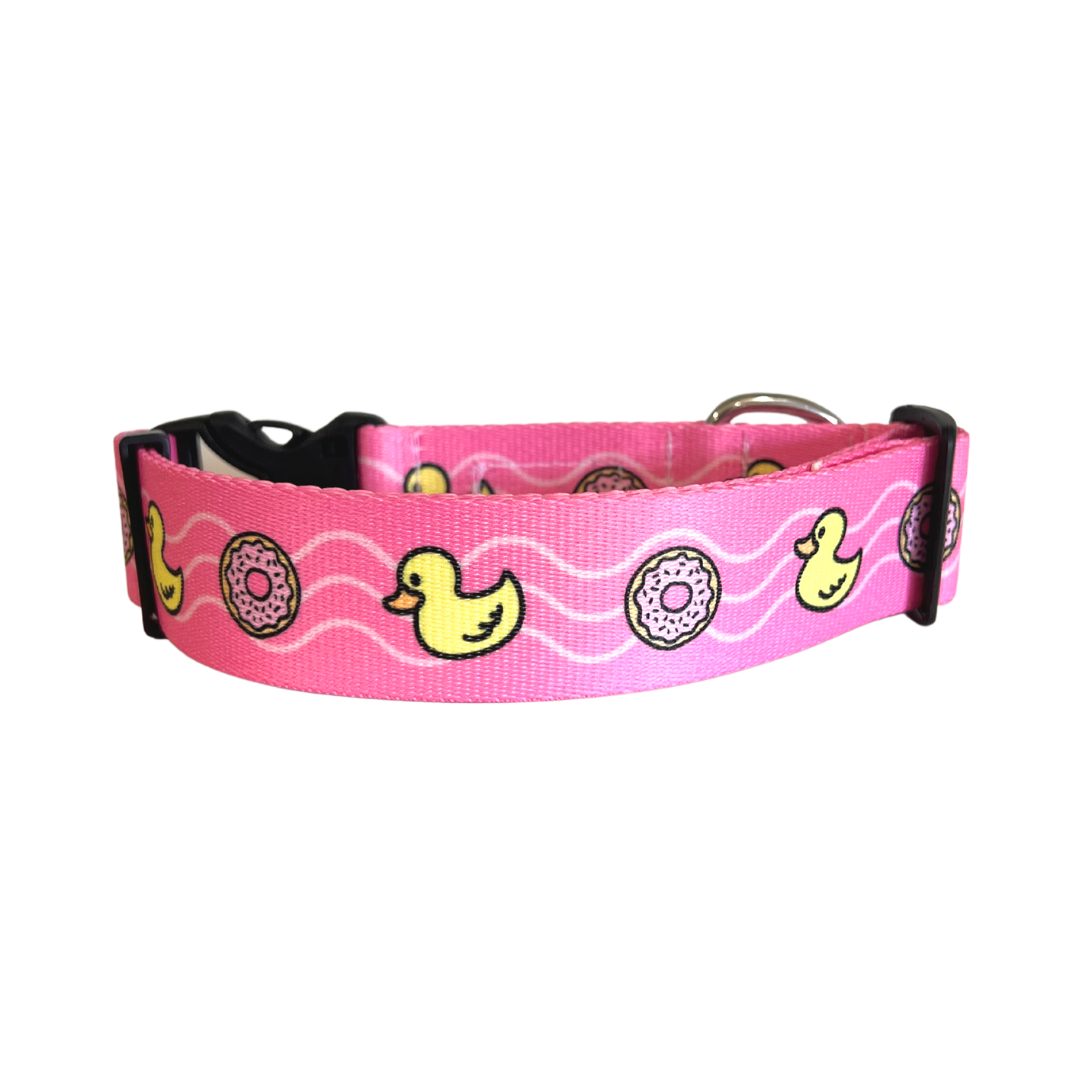 Duck N Donuts Water-Resistant Dog Collar (pink)