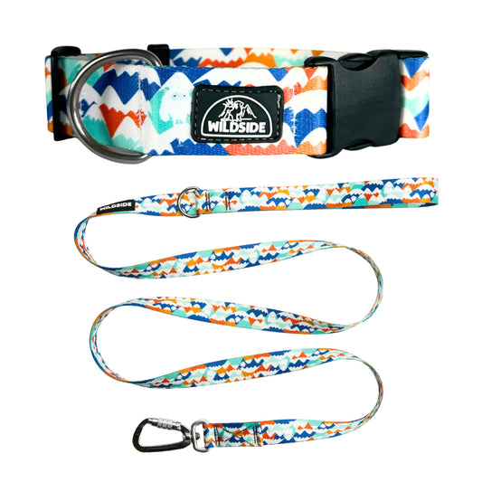 Blue Yeti Dog Collar and Leash Set (Rust Proof )