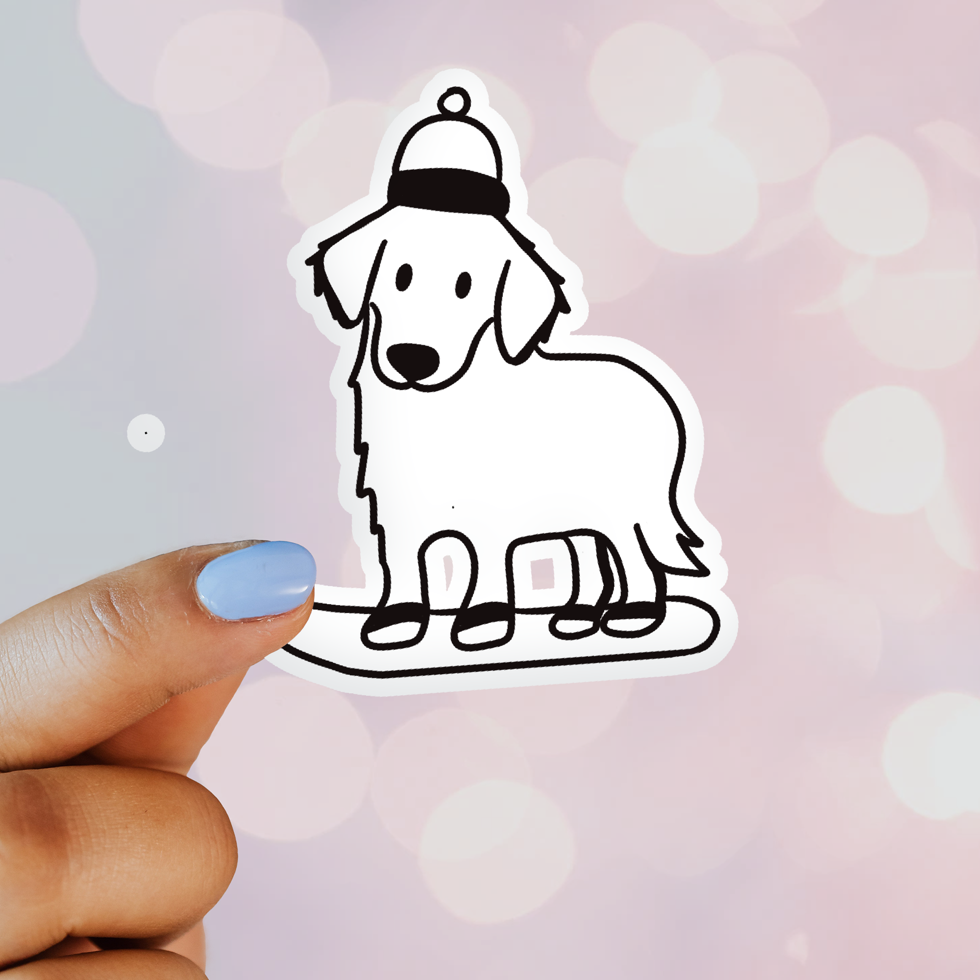Snowboard Puppy Vinyl Sticker