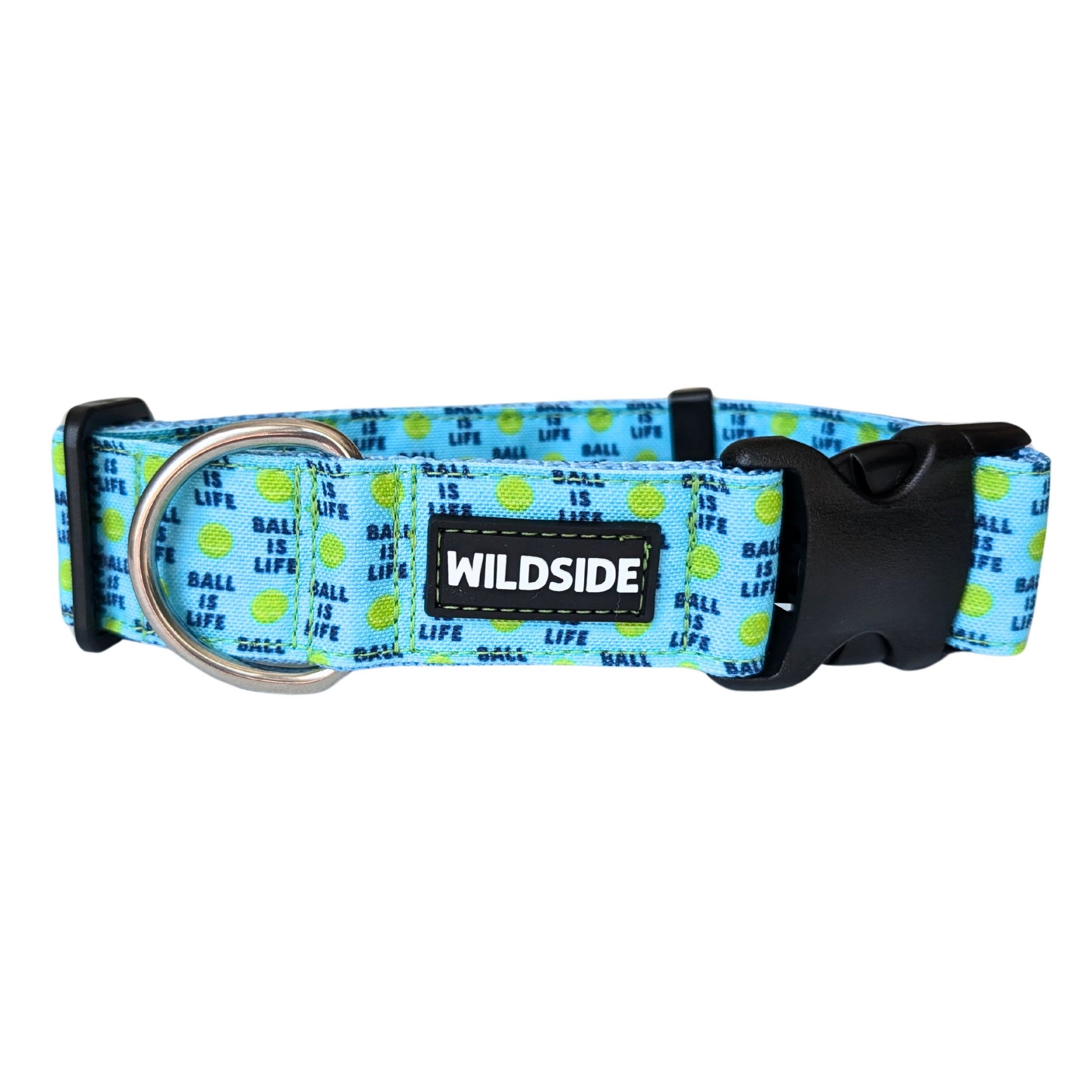 puppy dog collar, ball is life, tennis ball dog collar, blue boy collar, strong dog collar, dog collar for golden retriever 