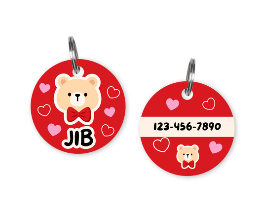 Sweet Teddy Bear Custom Dog ID Tag