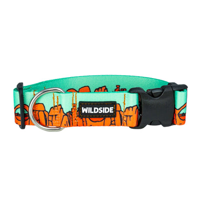 We Love Utah National Parks Rust Proof Dog Collar (mint) - Best Adventure Dog Gear for Hiking