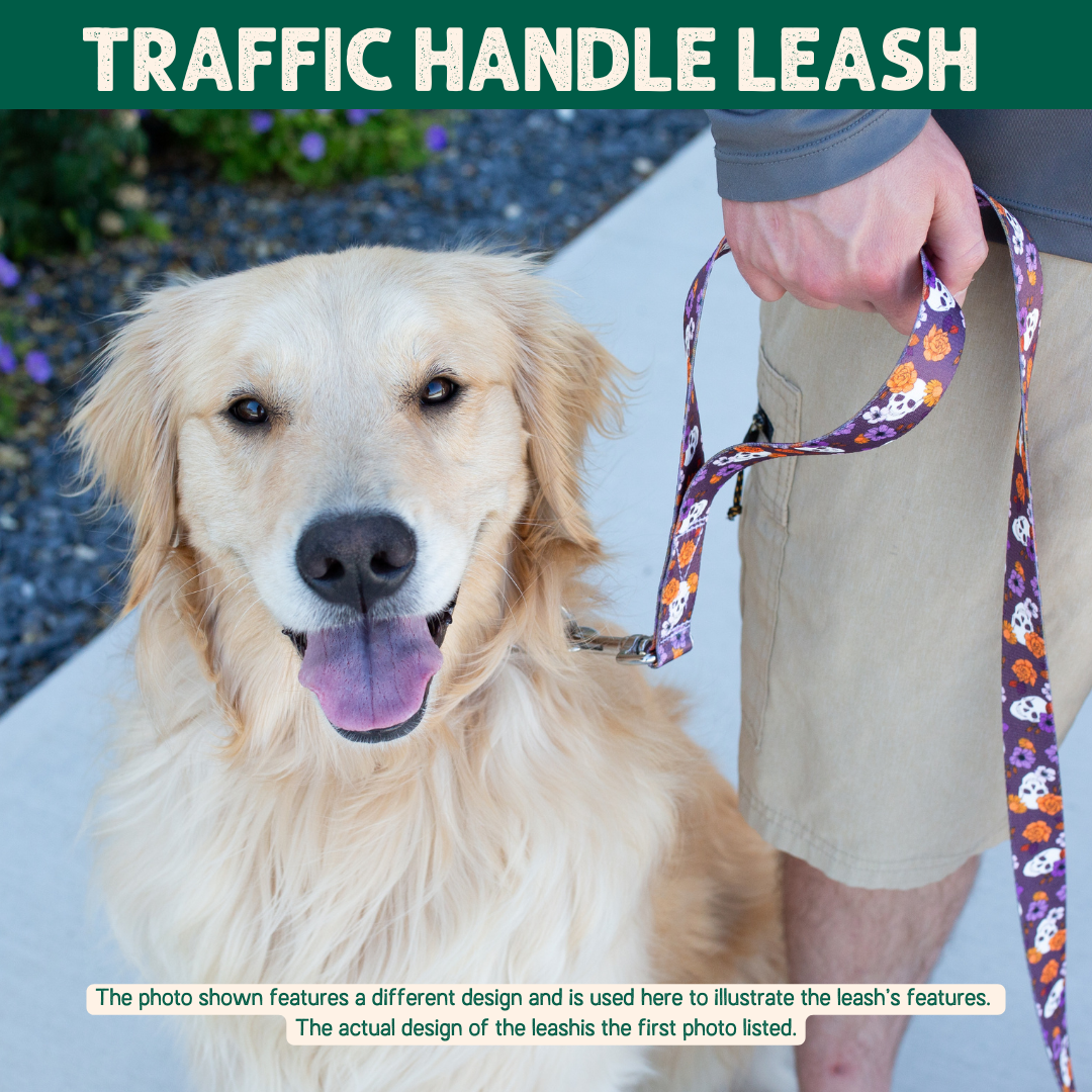 Durable Skully Garden leash with auto-locking carabiner clip