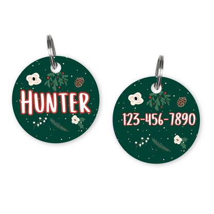 Under the Mistletoe Custom Dog ID Tag