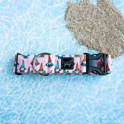 Pool Pawty Gnomes - Eco Canvas Collar (pink)