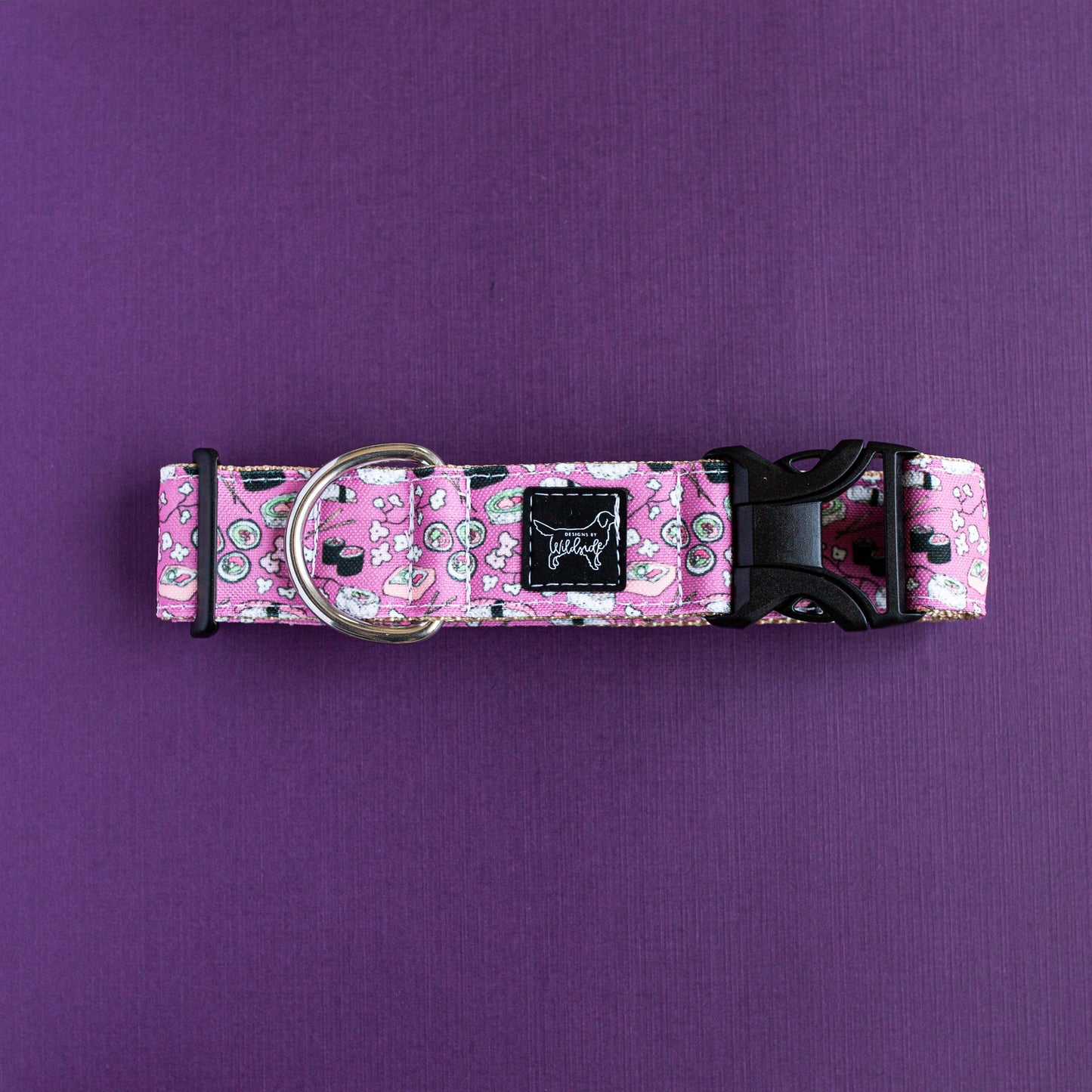 Sakura Sushi Eco Canvas Collar ( plum )