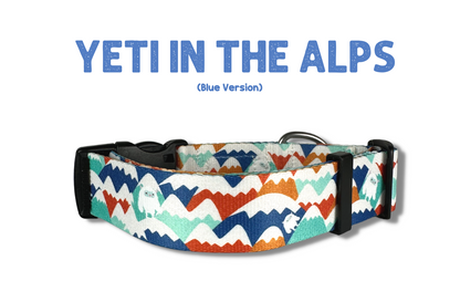 Yeti in the Alps (Blue Version) Water Resistant Dog Collar