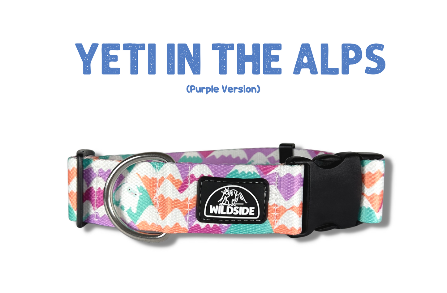 Yeti in the Alps (Purple Version) Water Resistant Dog Collar